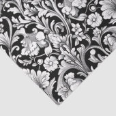 アールヌーボーモリス黒白フローラ米 薄葉紙 (詳細)