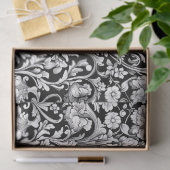 アールヌーボーモリス黒白フローラ米 薄葉紙 (ギフト)