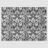 アールヌーボーモリス黒白フローラ米 薄葉紙 (正面)