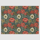 アールヌーボーモリス・テラコッタの花パステルグリーン 薄葉紙 (正面)