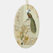 アールヌーボーユリフランスのヴィンテージバードクジャク セラミックオーナメント (右)