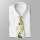 アールヌーボーユリフランスのヴィンテージバードクジャク ネクタイ (タイ)