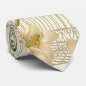 アールヌーボーユリフランスのヴィンテージバードクジャク ネクタイ (ロール)