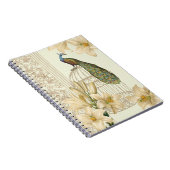 アールヌーボーユリフランスのヴィンテージバードクジャク ノートブック (右側)