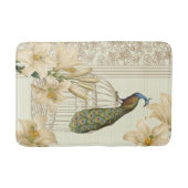 アールヌーボーユリフランスのヴィンテージバードクジャク バスマット (正面)