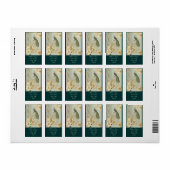 アールヌーボーユリフランスのヴィンテージバードクジャク ラベル (フルシート)