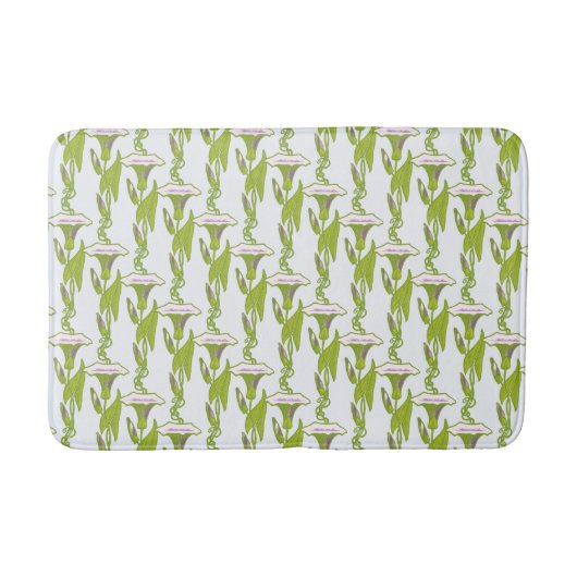 アールヌーボーライトイポモアフローラ壁紙アート バスマット (正面)