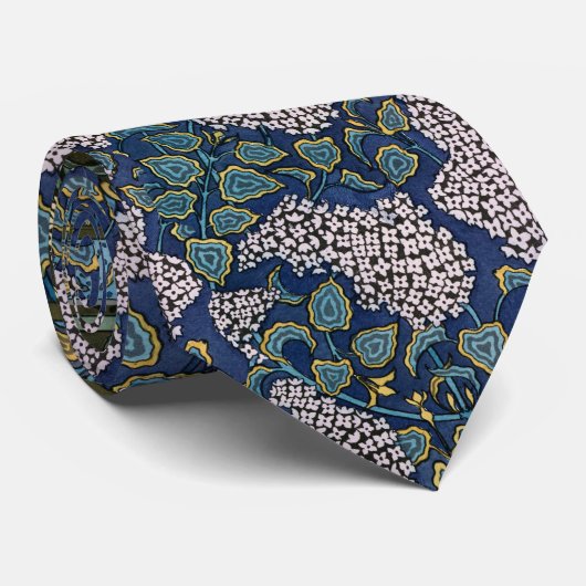 アールヌーボーライラック,葉薄紫ブルーグリーンフローラ ネクタイ (ロール)