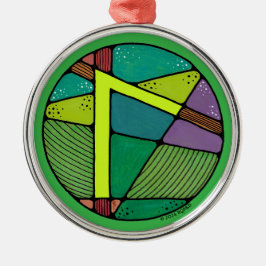 アールヌーボーラグースルーンオブライフ メタルオーナメント