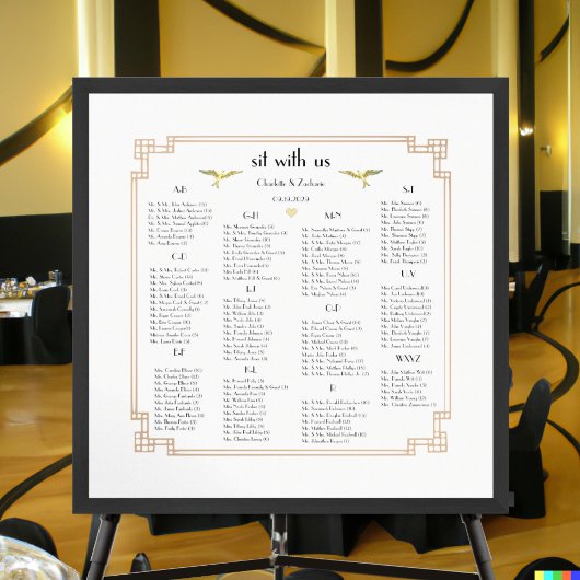 アールヌーボーラブバード結婚ズ ポスター