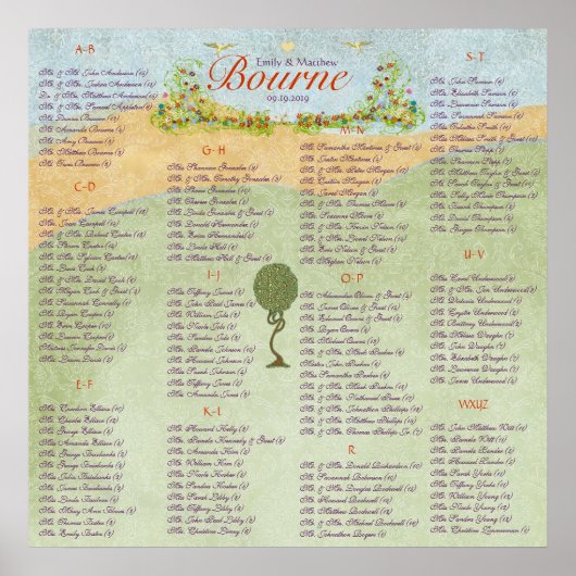 アールヌーボーラブバード結婚ズ ポスター (正面)