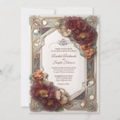 アールヌーボーリアルフローラ結婚式招待状 招待状 (正面)