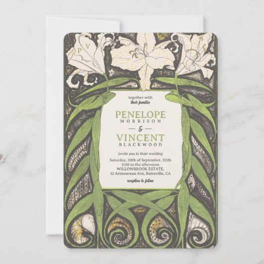 アールヌーボーリエレガントリー 招待状 (正面)