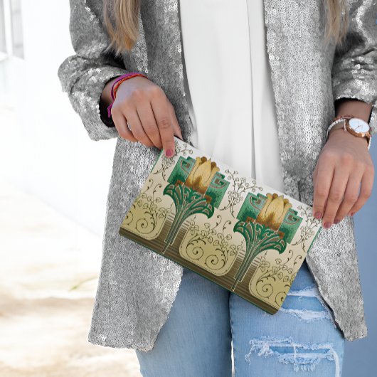 アールヌーボーリピートチューリップスタイルモチ結婚ーズ アクセサリーポーチ