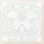 アールヌーボーリリーフローラタイル ガラスコースター (裏面)