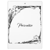 アールヌーボーリリーフローラ白黒 クリップボード (裏面)