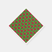 アールヌーボーレッドカーネーションフローラ スタンダードカクテルナプキン (角)