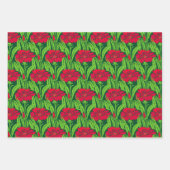 アールヌーボーレッドカーネーションフローラ ラッピングペーパーシート (正面3)