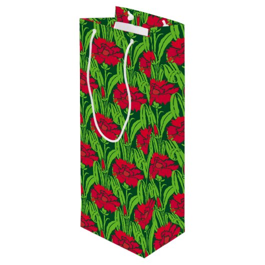 アールヌーボーレッドカーネーションフローラ ワインギフトバッグ (裏面アングル)