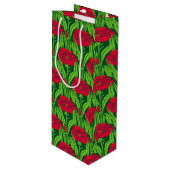 アールヌーボーレッドカーネーションフローラ ワインギフトバッグ (正面アングル)
