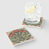 アールヌーボーレッドチューリップ ストーンコースター (横)