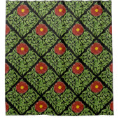 アールヌーボーレッドローズドモーガン シャワーカーテン (正面)