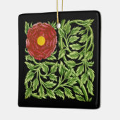 アールヌーボーレッドローズドモーガン セラミックオーナメント (左)