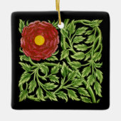 アールヌーボーレッドローズドモーガン セラミックオーナメント (正面)