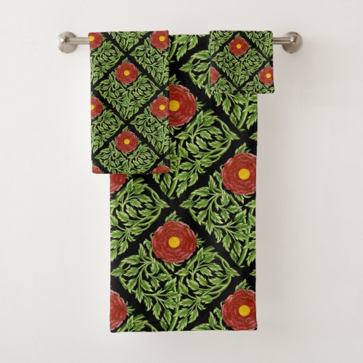 アールヌーボーレッドローズドモーガン バスタオルセット (インサイチュ)