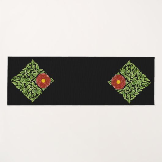 アールヌーボーレッドローズドモーガン ヨガマット (正面(横))