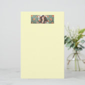 アールヌーボーレディとポピーの花を静止 便箋 (スタンド正面)