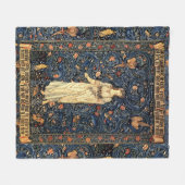 アールヌーボーレディフラワーバードラビットフリースブランケット フリースブランケット (正面(横))