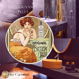 アールヌーボーレディーウィズビターズボトル セラミックノブ