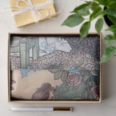 アールヌーボーレディーガーデンフランスのフラワーデコップページ 薄葉紙 (ギフト)