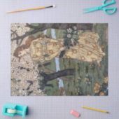 アールヌーボーレディーガーデンフランスのフラワーデコップページ 薄葉紙 (クラフト)