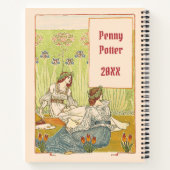 アールヌーボーレディースアートジャーナルの名前と年 ノートブック (裏面)