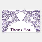 アールヌーボーレディースカスタマイズありがとうありがとう 長方形シール (正面)