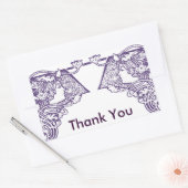 アールヌーボーレディースカスタマイズありがとうありがとう 長方形シール (封筒)