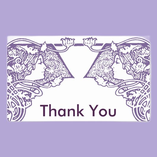 アールヌーボーレディースカスタマイズありがとうありがとう 長方形シール