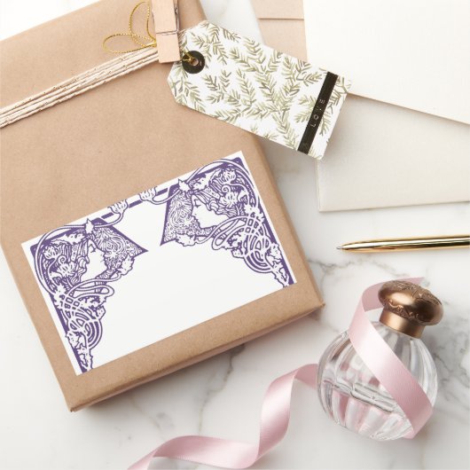 アールヌーボーレディースカスタマイズ 長方形シール (ギフト)