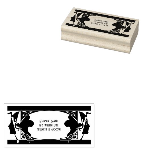 アールヌーボーレディースフレーム ラバースタンプ (押印)