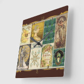 アールヌーボーレディース スクエア壁時計 (傾斜)