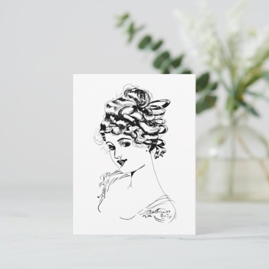 アールヌーボーレディ1917ファインアート ポストカード (スタンド正面)