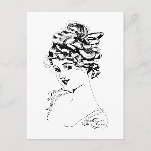 アールヌーボーレディ1917ファインアート ポストカード (正面)