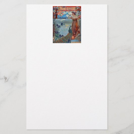 アールヌーボーレディ・ウィズ・ピーコック 便箋 (正面)