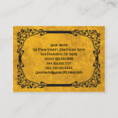 アールヌーボーレトロエレガントブラック装飾縁ど品 名刺 (裏面)