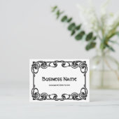 アールヌーボーレトロシックブラック装飾縁ど 名刺 (スタンド正面)