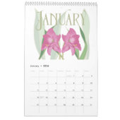 アールヌーボーレトロフローラ植物暦 カレンダー (1月 2026)