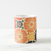 アールヌーボーレトロ壁紙デザイン。 コーヒーマグカップ (中央)