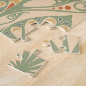 アールヌーボーレトロ壁紙デザイン。 ジグソーパズル (側面)